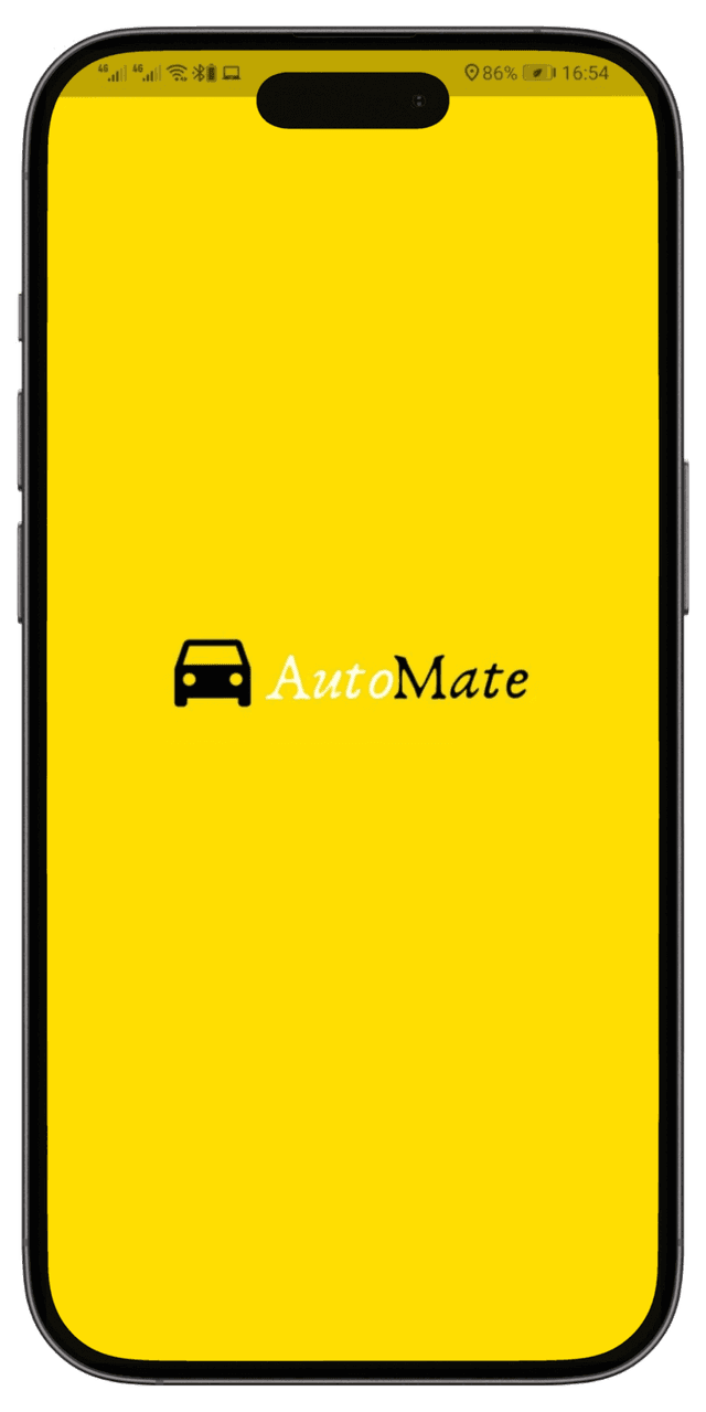 AutoMate app splash screen screenshot.